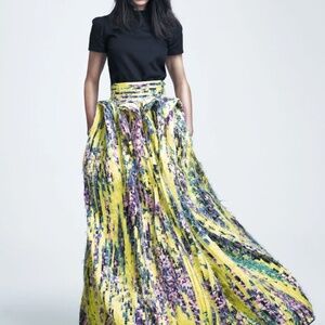 Eddy Anemian x H&M - Yellow, Black & Purple Shredded Maxi Skirt, Size US10